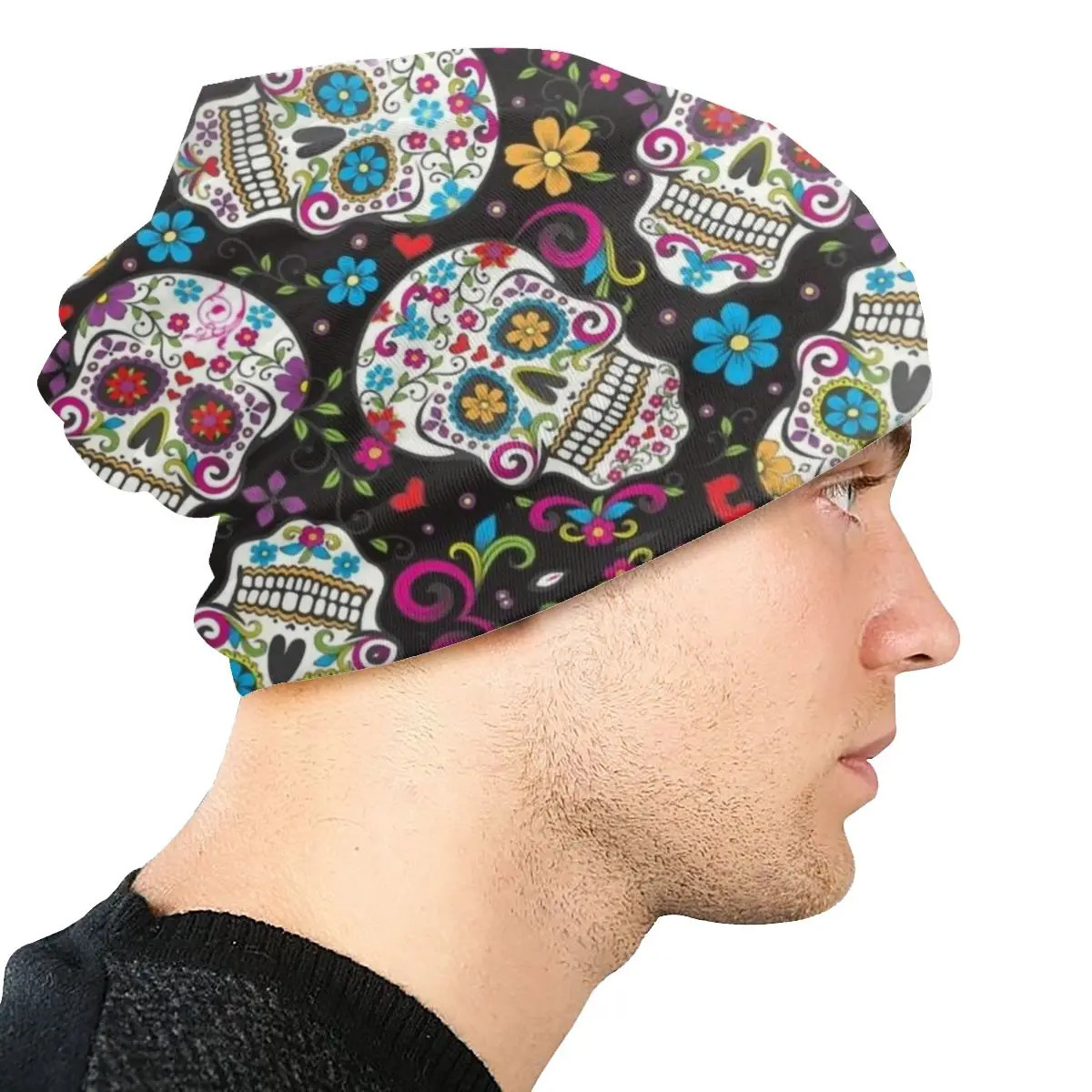 Custom Winter Warm Bonnet Homme Knitted Hats Cool La Calavera Catrina Mexico Beanie Cap Horror Sugar Skull Beanies Caps For 241125