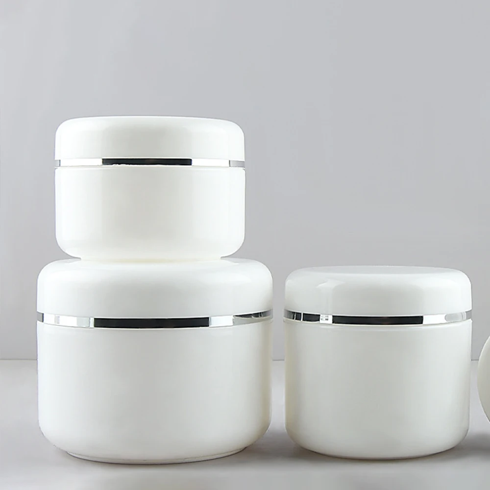 Jar Pot Empty Plastic Makeup Sample Bottle 10g 20g 30g 50g 100g Cosmetic CreamRefillable Cosmetic Container White