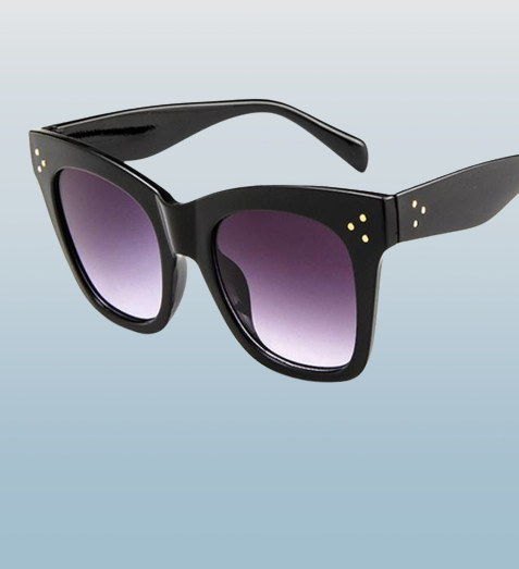 Ladies Fashion Sunglasses Women Flat Top Oversize Shield Shape Glasses Brand Design Vintage Sun Glasses Female UV400 Rivet UV400 Y