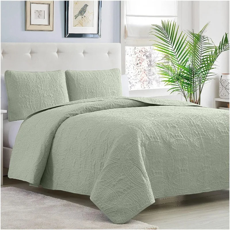 Bedspread Coverlet Set Bedding Cover with Shams 3 Piece Oversized Quilt Bedspreads Coverlets 240424