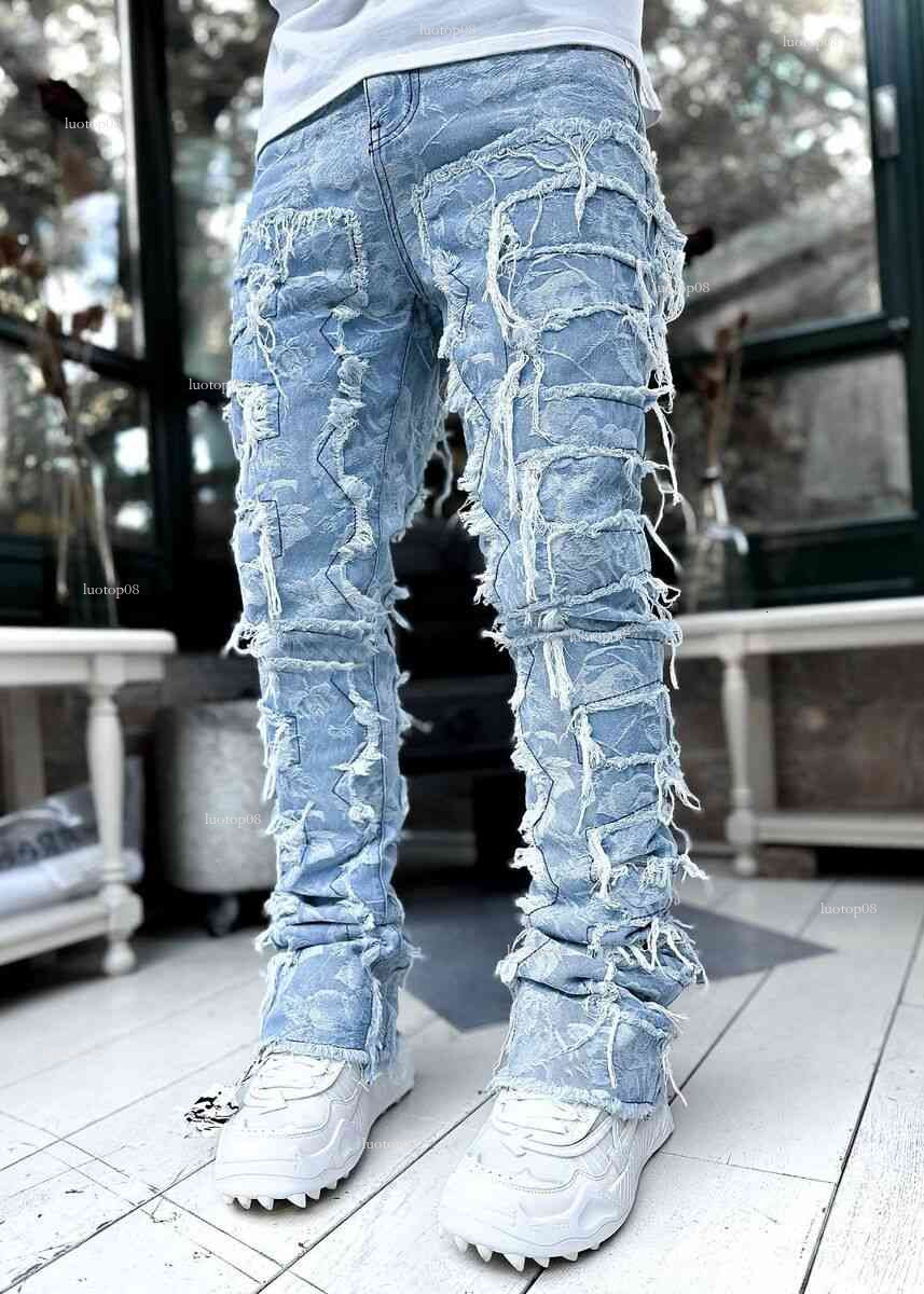 2021 European and American New Jeans Men's Side Pocket Small Foot Tight Jeans NK012 in Stock