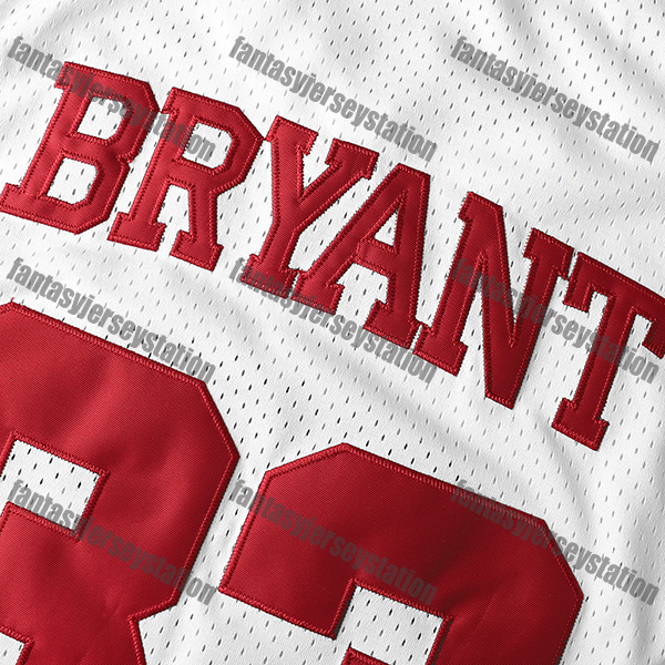Men's Breathable Quick-Dry Polyester 33 White BRYANT Basketball Jersey - Crew Neck Sports Top with Embroidered Details for Training, Casual & Tea