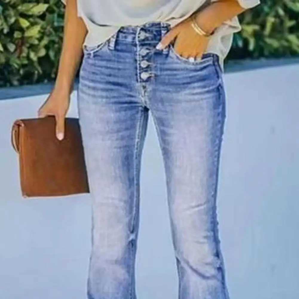 Women's Jeans Printed Flare Jeans Womens Low Waist Trouser Retro Aesthetic Denim Pants T-shirt Mom Casual Korean Fashion Jeans H241130