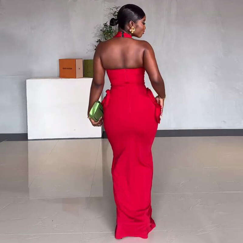 European And American Elegant Three-Dimensional Ral Fork Toast Dresses, Long Dresses For Women