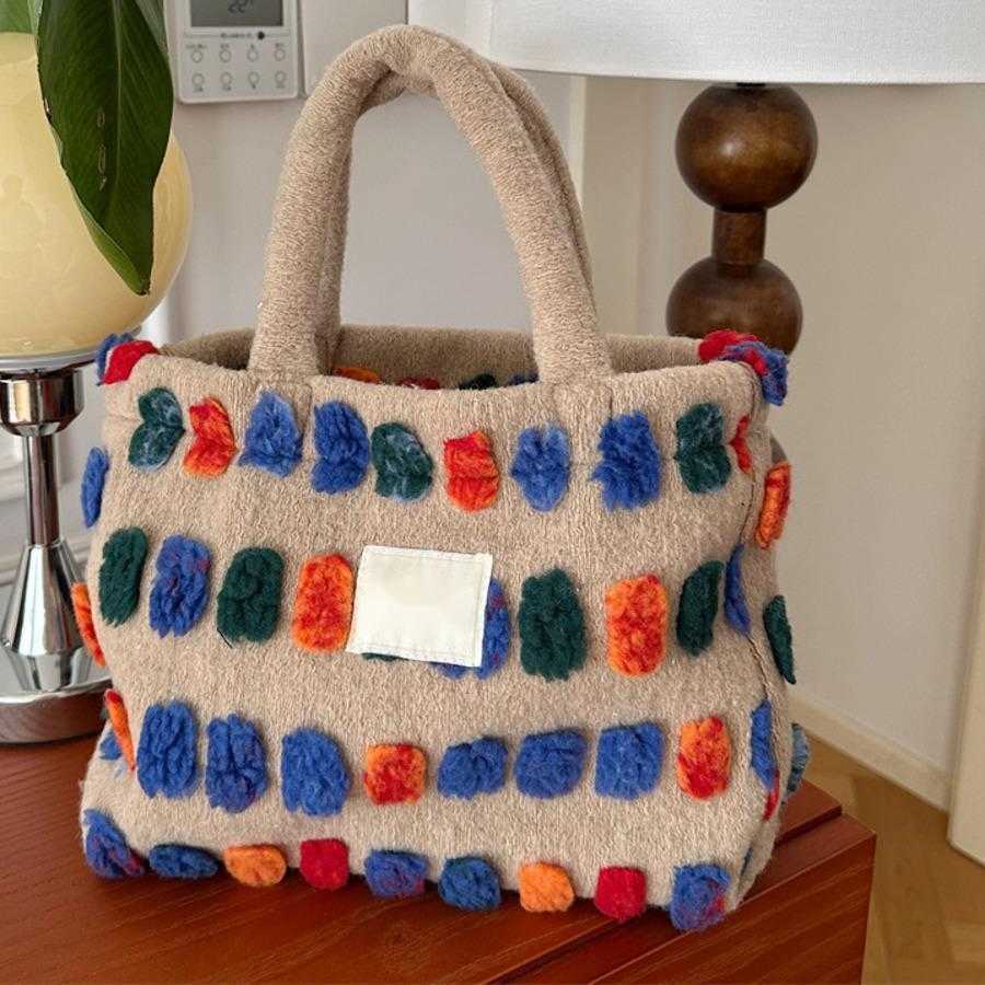 Plush Bucket Bag WoMens Bag New Cross Shoulder Bag Handheld Shoulder Bag Shopping Storage Bag Totes Handbags 241104