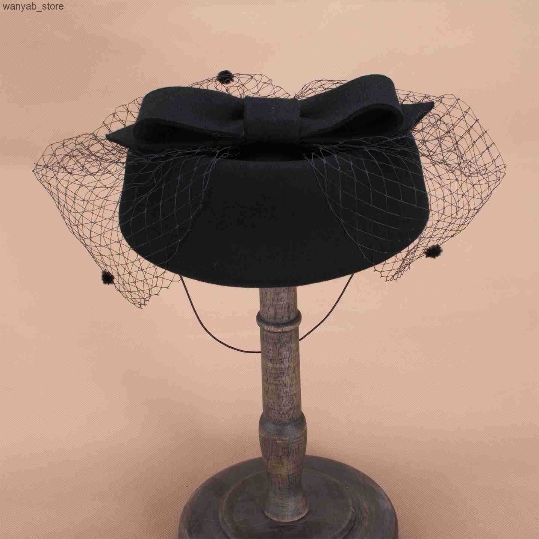 Berets Lawliet Womens % Wool Felt Dress Winter Beret Pillbox Hats Event Church Tea Party T311 L240910