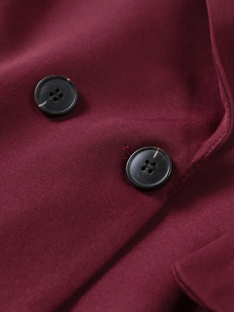 Elegant Solid Women Coat Fashion Loose Full Sleeve DoubleBreasted Female Overcoat Autumn Turndown Collar Ladies Thick Jacket 241121