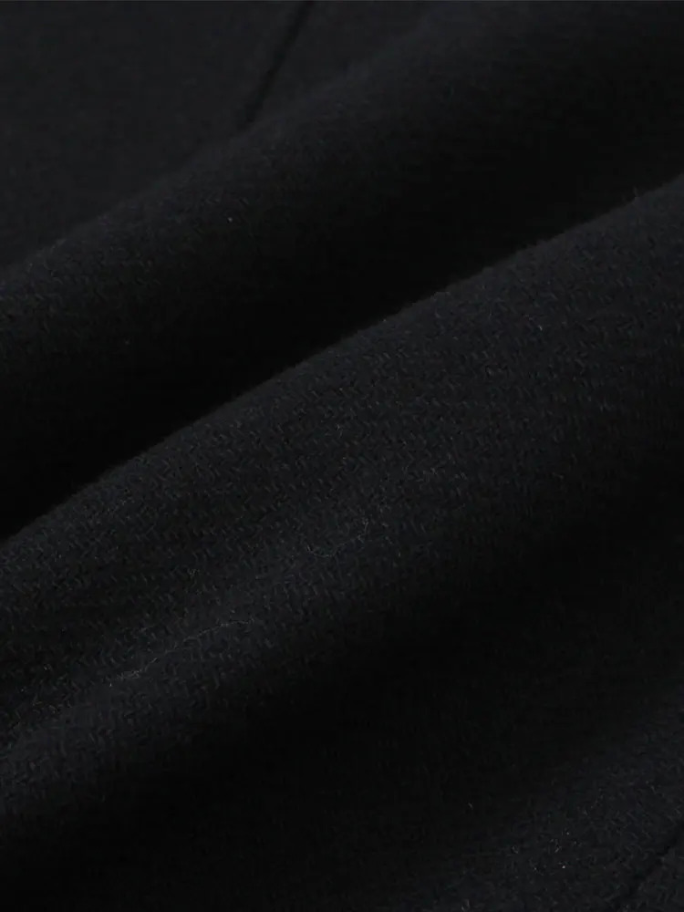 TRAF 2024 Autumn Woman Coat Double Breasted Long Artificial Wool Blended Sleeve Woolen Warm Women 241121