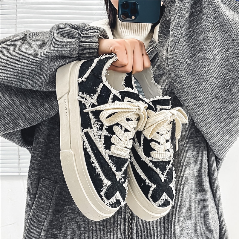 Summer breathable canvas for male students versatile niche white trendy shoes b0bd