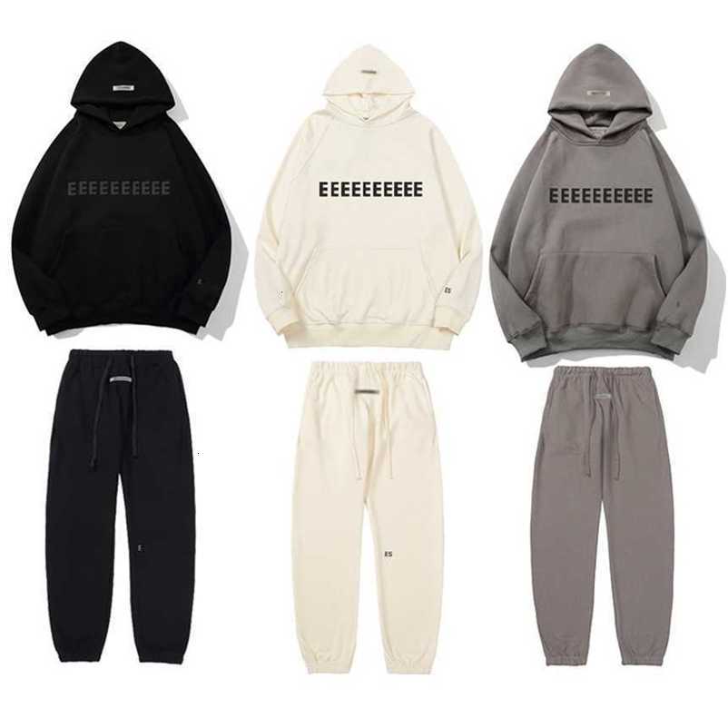 Essentialssweats Hoodies Mens Designer Esssential Hoody Pants Set Essentil Tracksuit Hip Hop Pullover Sports Suit Winter Streetwear