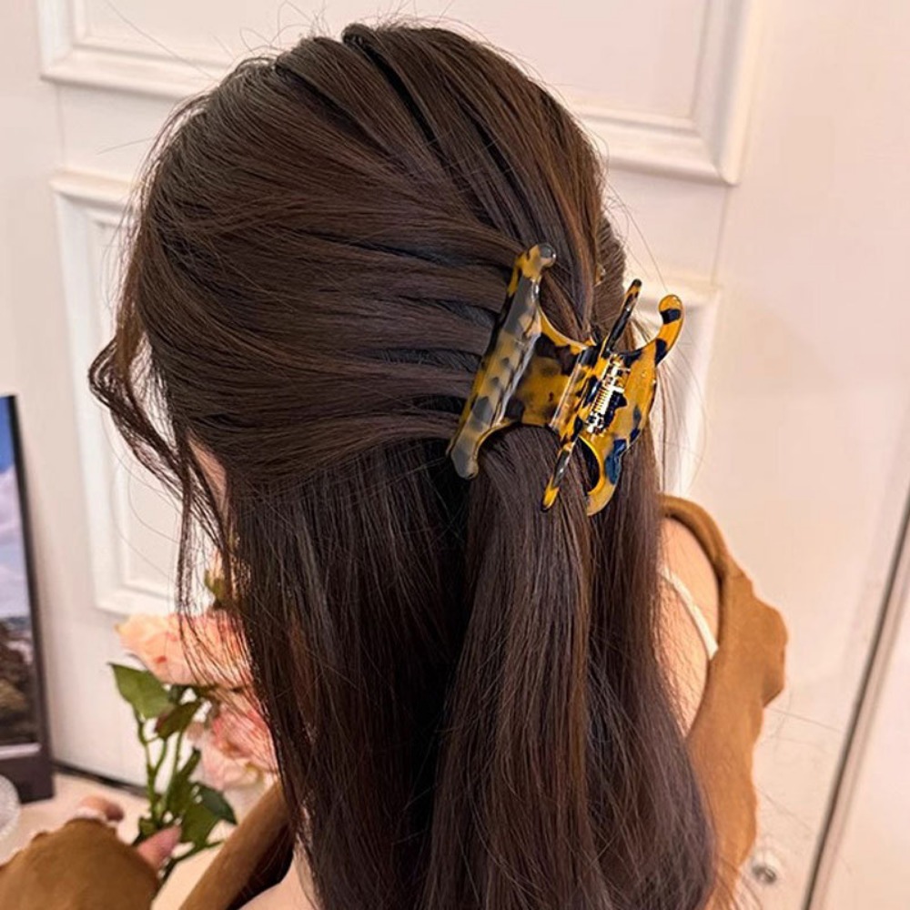 Exquisite French Arc De Triomphe Hair Claw Women New Leopard Pattern Acetate Shark Hair Clip Autumn Winter Fashion Gift Hair Accessories