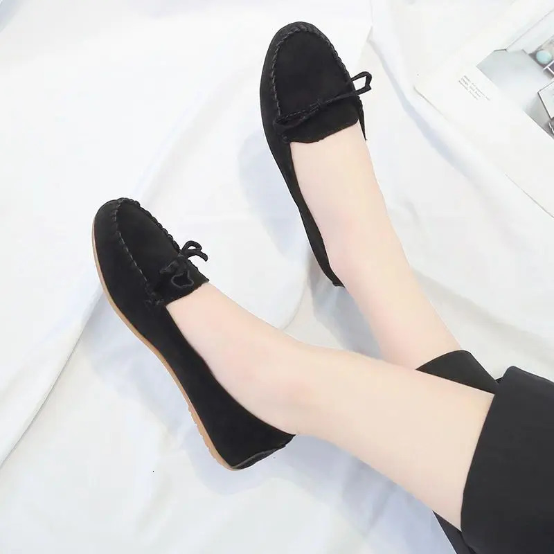 Fashion Women Shoes Slip on Loafers for Ballet Flat Suede Casual Sneakers Zapatos Mujer Mom autumn 241126