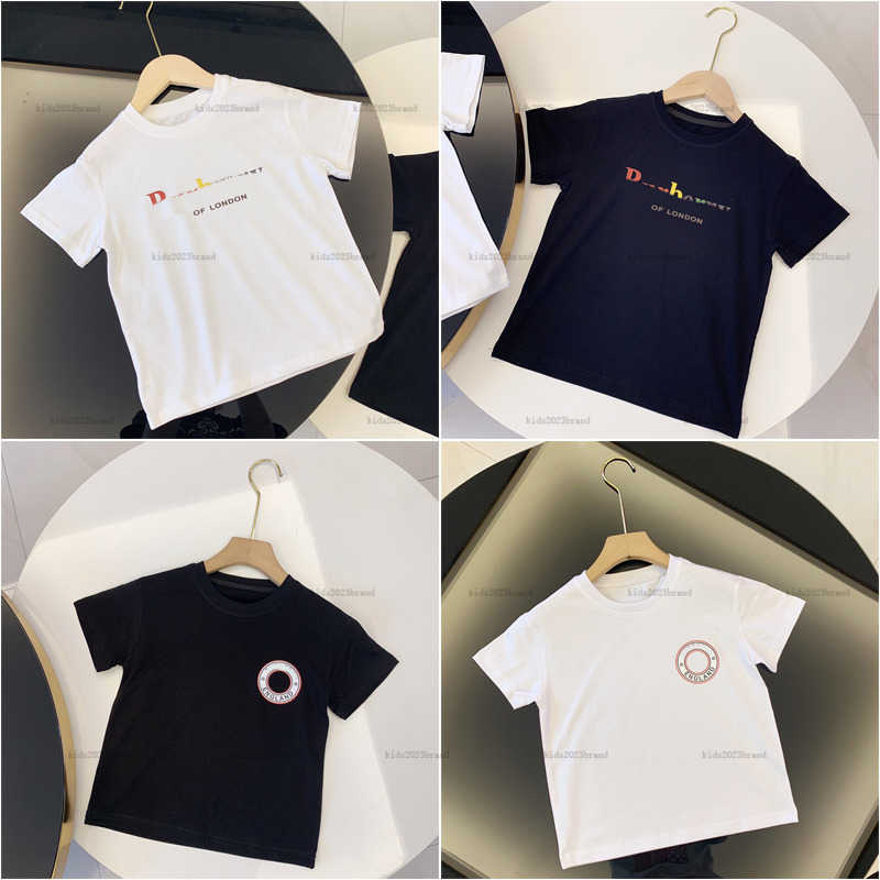 New child T shirts Colored letter logo boys top Size 90-150 CM designer baby clothes girl Short Sleeve summer cotton kids tees A000X07N248-m