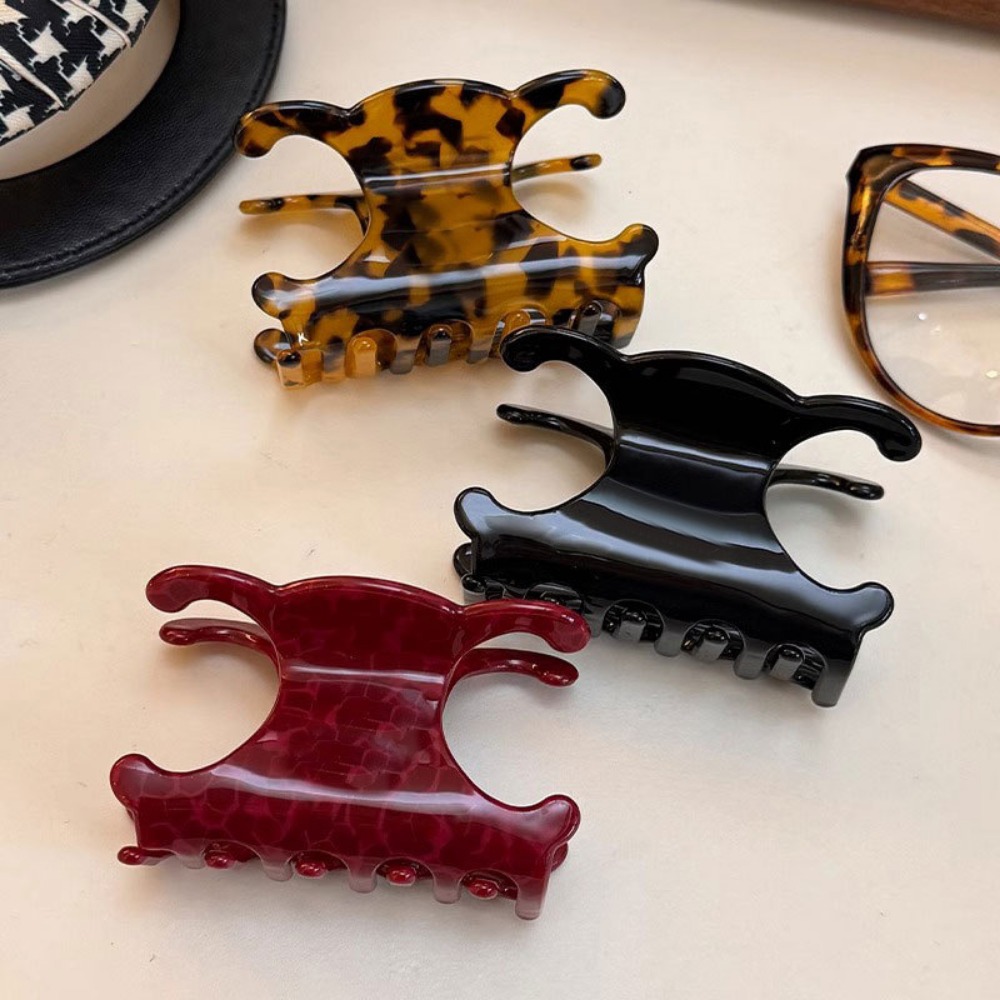 Exquisite French Arc De Triomphe Hair Claw Women New Leopard Pattern Acetate Shark Hair Clip Autumn Winter Fashion Gift Hair Accessories