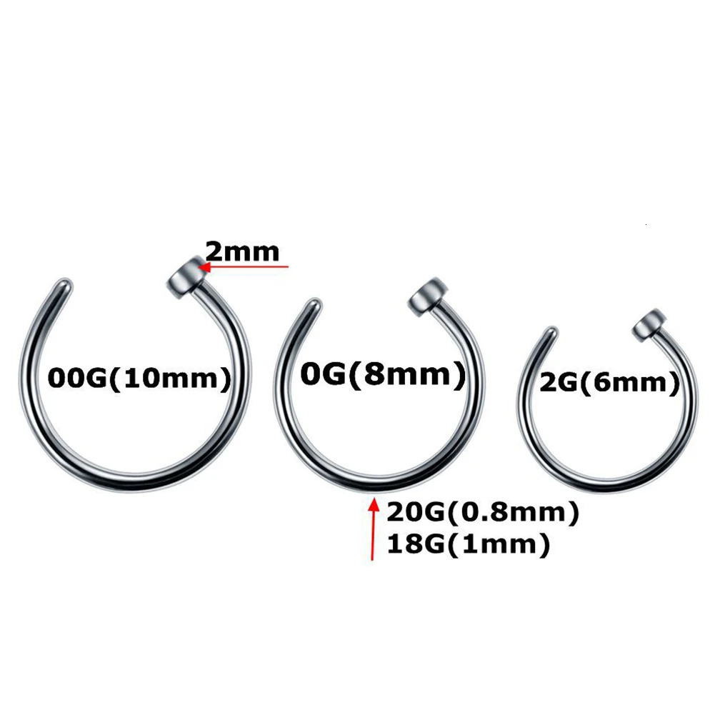 2024 Piercing Nose Ring For Women Open Hoop Type Stud Body Jewelry Accessories 241125