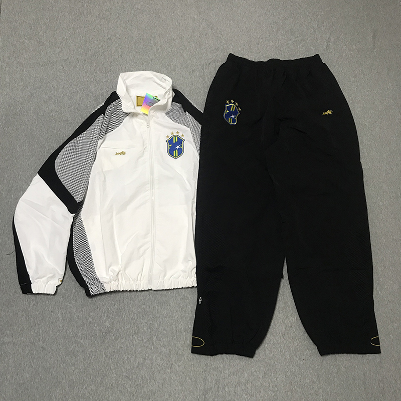 24FW Europe UK Unisex Lightweight Letter Embroidery Stand Collar Patchwork Windbreaker Jacket Pants Tracksuit Coat Joggers Trousers Suit Sold Separately 1130