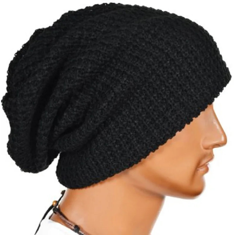 Chic Men Women Warm Winter Knit Beanie Skull Slouchy Oversize Cap Hat Unisex 241125