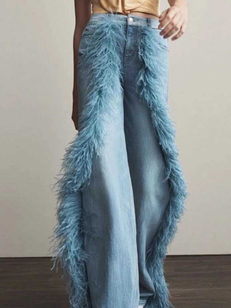 Women's Jeans Harajuku Strtwear Retro Fashion Womens High Waist Jeans Loose Wide Leg Straight Loose Denim Shorts Y2K Bag Pants 2025 H241130