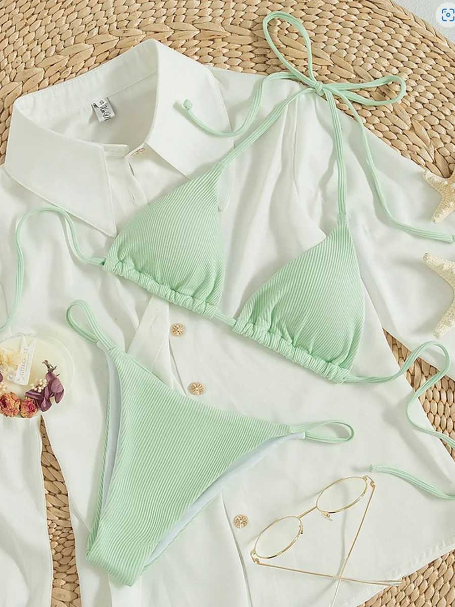 Women's Swimwear String Thong Bikini 2024 Womens Sexy Triangle Swimsuit Brazilian Childrens Swimsuit Womens Apron Swimsuit Summer Swimsuit H24113