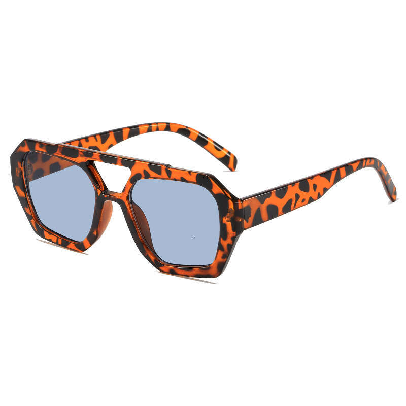 Shuangliang Street photo sunglasses, American high-end sense, Instagram style, men's and women's trendy concave shape, round face sunglasses