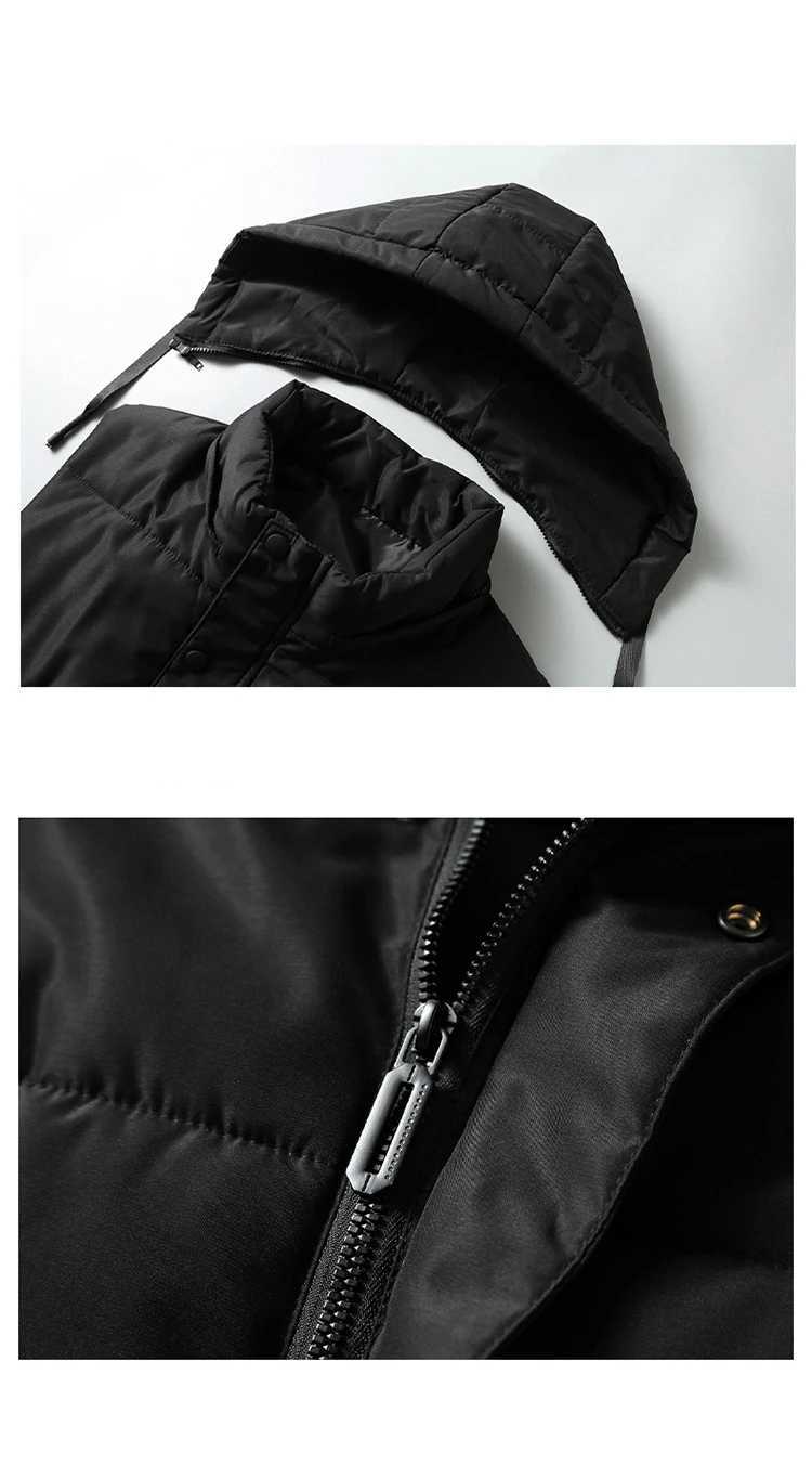 Men's Down Parkas Plus Size 10XL 11XL Mens Vest Jacket Winter Waterproof Warm Sleeveless Men Jacket Fashion Hooded Casual Vest Thicken Waistcoat 