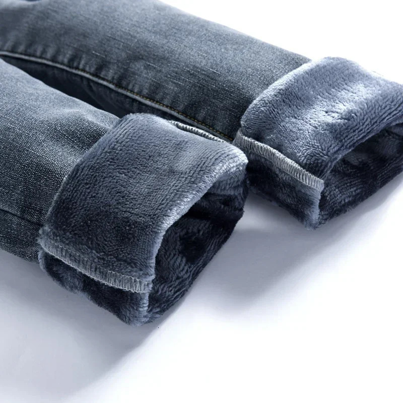 ZOENOVA Warm Y2K Womens Winter Jeans Velvet Thick Denim Pants High Waist Wool Mom Jeans Thin Jeans Thick Wool Elasticity 241122