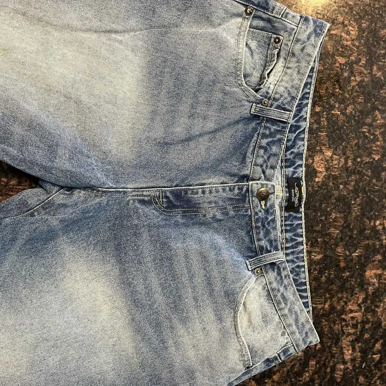 Women's Jeans Mens jeans Y2K Hip Hop Graphic Print Retro Blue Baggy jeans Womens new fashion casual high waist wide leg Trouser H241130