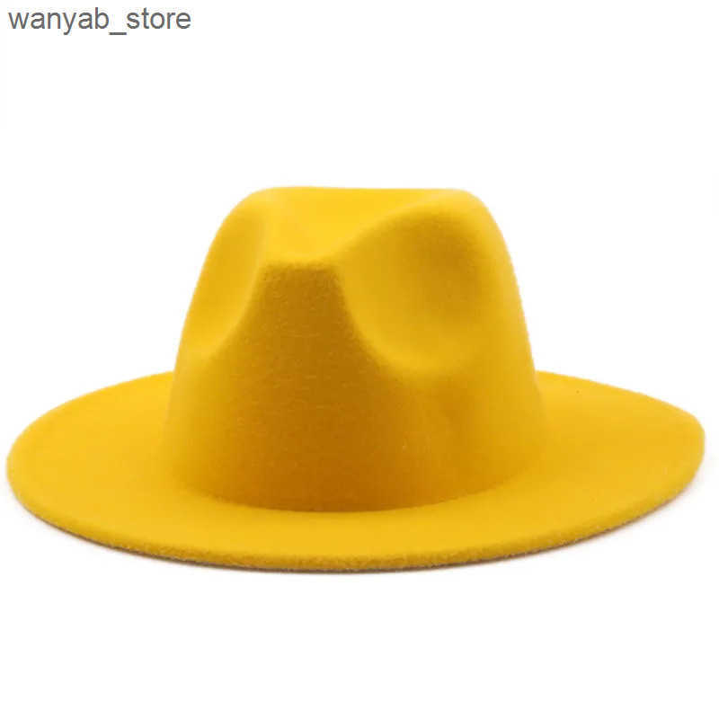 Wide Brim Hats Bucket Hats QBHAT Autumn Winter Womens Stage Felt Top Hat Fedoras Big Brim Hats for Women Lady Vintage Church Hat Panama Green Jazz Cap