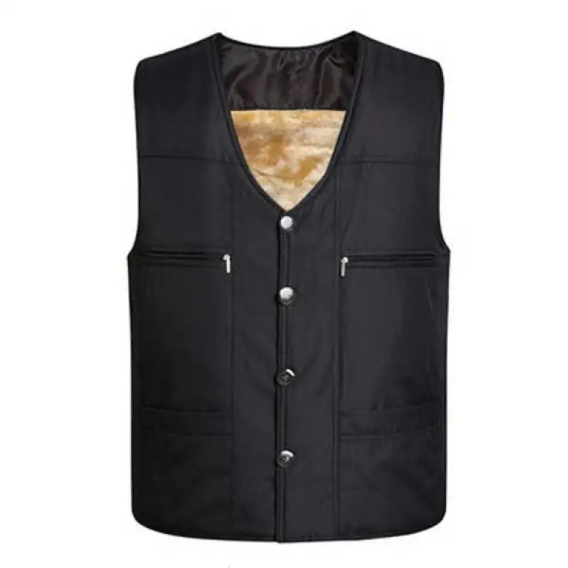 2023 Mens Black Fleece Vest Winter Sleeveless Outerwear Warm Liner Vests Plus Size 2Xl 3Xl 4Xl Soft 241129