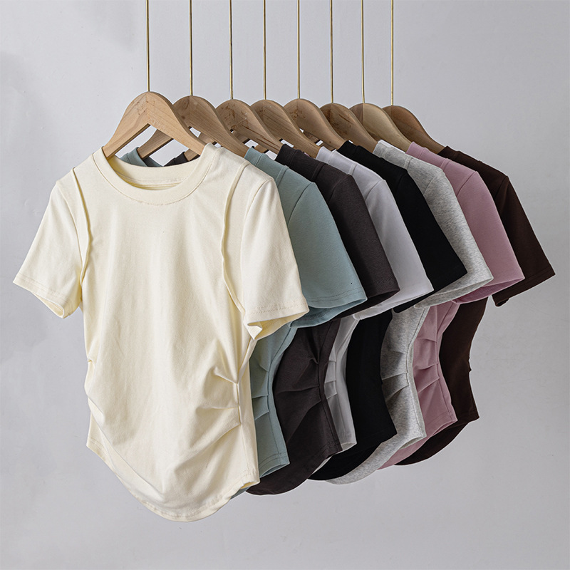 T-shirt Women White Crop Top Ladies Sexy Slim O Neck Basic Top Shirt