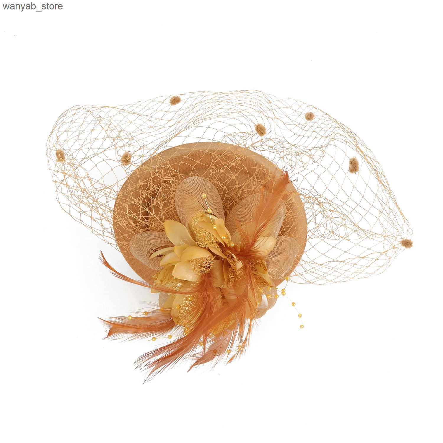 Wide Brim Hats Bucket Hats Bride Headband Perfect Gauze Felt Fabric Wedding Hat With Veil and Clip Unique Party Hat Fashion Church Hat Fascinator Fema