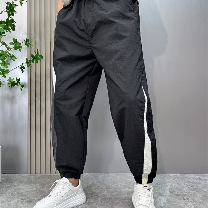 Mens Trousers Jogger Man Running Pants Jogging Summer Clothes Sport Korean Ice Silk Gym Cargo 241120