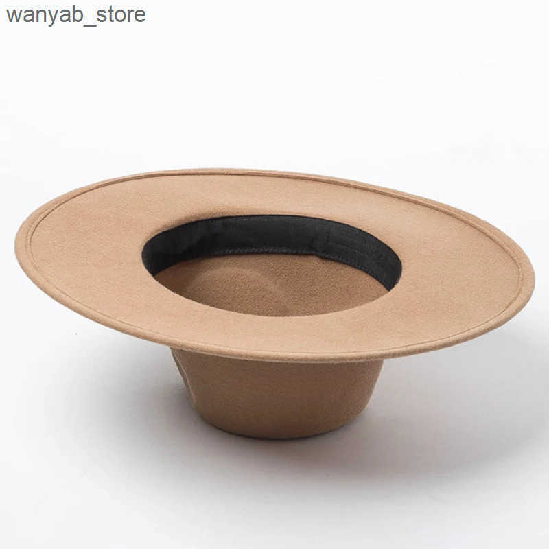 Wide Brim Hats Bucket Hats Classical Wide Brim Porkpie Fedora Hat Camel Black % Wool Hats Men Women Crushable Winter Hat Derby Wedding Church Jazz Hat