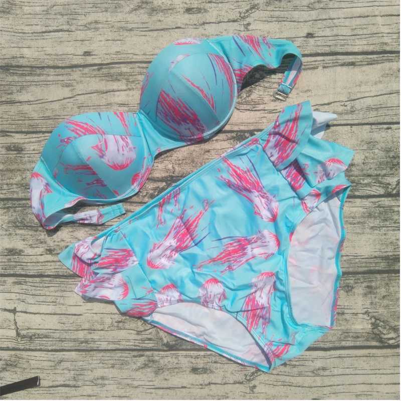 Women's Swimwear High waisted plus size chubby beauty bikini 2020 push digital printing swimsuit Brazilian womens bikini set sexy bikini H241130