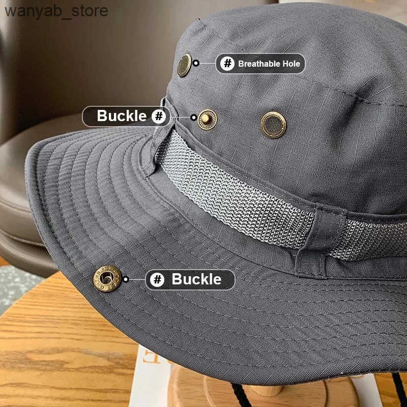 Wide Brim Hats Bucket Hats Sun Hats for Men Outdoor Fishing Cap Wide Brim Anti-UV Protection Women Bucket Hat Summer Hiking Fisherman Caps L240910