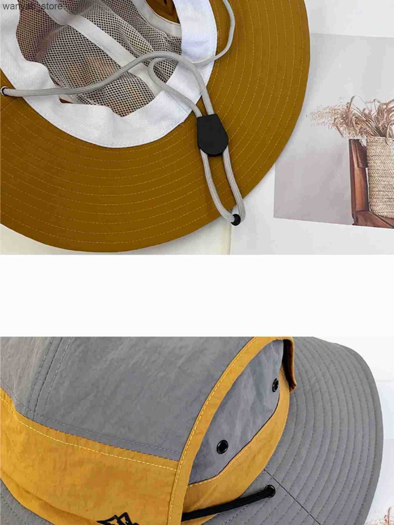 Wide Brim Hats Bucket Retro quick-dry Western cowboy hat women spring and summer mountaineering fishing sunscreen thin breathable fisherman L240910