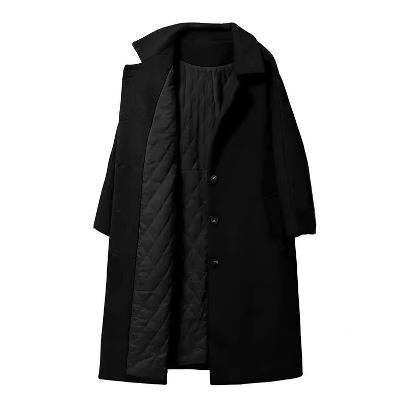 Autumn Winter Women Medium Long Styles Coat Female Thickening Sleeves Wool Blend Jacket Korean Ladies Loose Woolen Outwear 241129