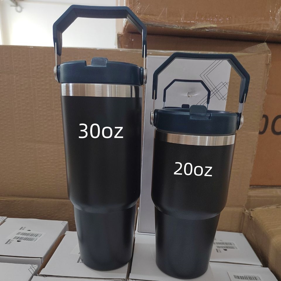 US STOCK Cobranded Water Bottles 30oz Cups Heat Preservation Stainless Steel Tumblers With Handle Outdoor Large Capacity Car Mugs Leakproof Flip Cups 
