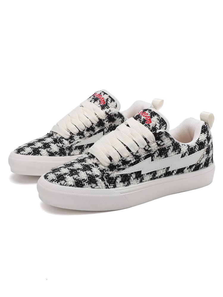 Lightning x storm D6227 trendy board shoes Picasso Collaboration Lightning Revenge Storm Thousand Bird Grid Board Shoes Men and Women Sports Couple