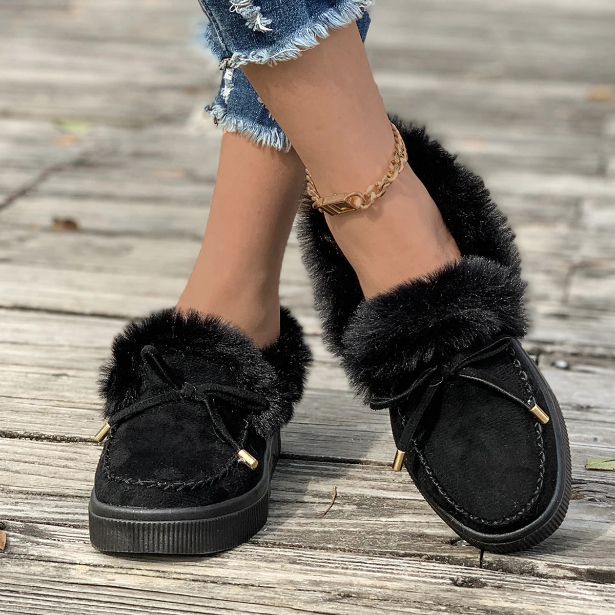 2024 autumn and winter multicolor womens cotton boots velvet thickened lowtop warm wool shoes in stock 241126