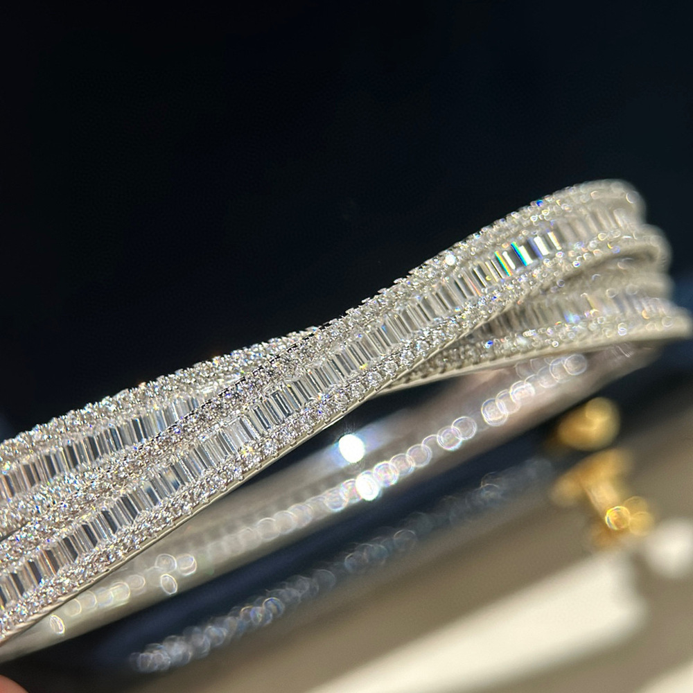 Choucong Creative Design Sparkling Luxury Jewelry 18K Rose Gold Fill Princess Cut White 5A Cubic Zircon CZ Diamond Gemstones Party Women Wedding Cross