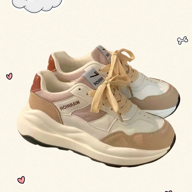 Round Head Deep Mouth Sneakers Light Versatile Breathable Cross Lace Casual Sports White Shoes Forrest Gump Shoe Tennis Sneakers