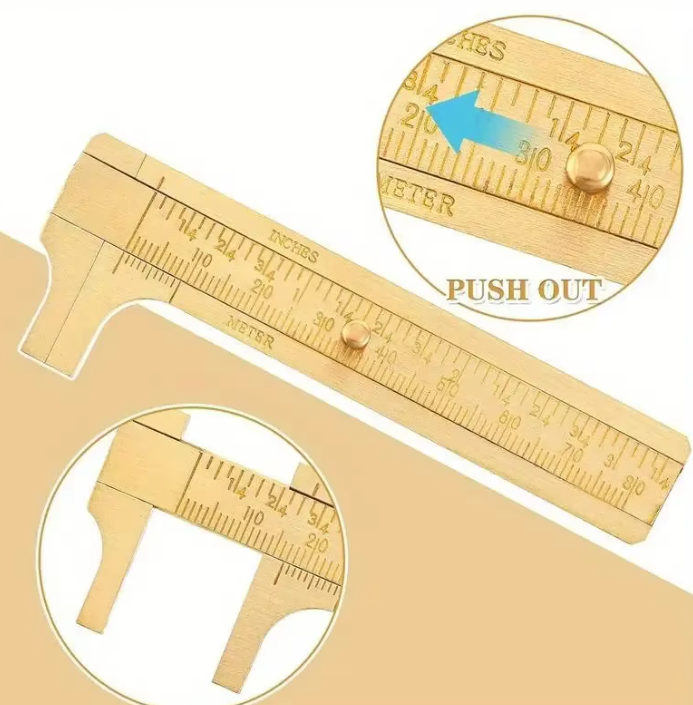 Update Mini Vernier Caliper Brass Metric Imperial MM INCH Small Portale Ruler Measure Tool Slide Length Gauge Copper Caliber Craft DIY