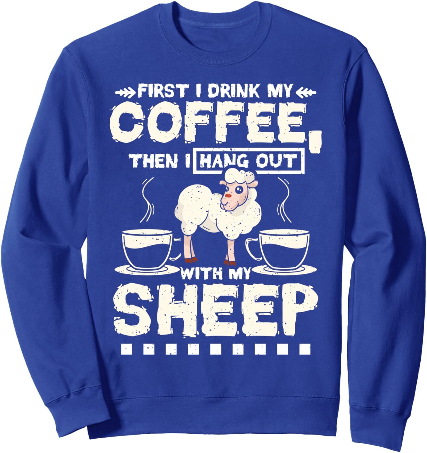 Long Sleeve Shirts for Men sweatshirt Coffee and I hang out with my sheep Sweatshirt Streetwear Casual tops clothes Fashionable and cute