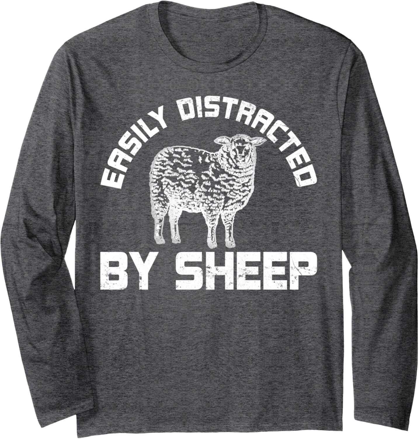 Long Sleeve Shirts for Men sweatshirt Farm Animal Vintage Gift Easily Distracted By Sheep Long Sleeve T-Shirt Streetwear Casual tops clothes cute