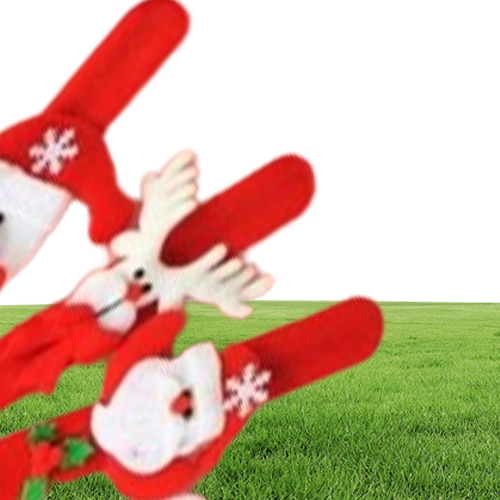 Xmas Party Favors Santa Claus Slap Bracelet Christmas Reindeer Wrist Band Bangle festive event kids adults Gift red6246570