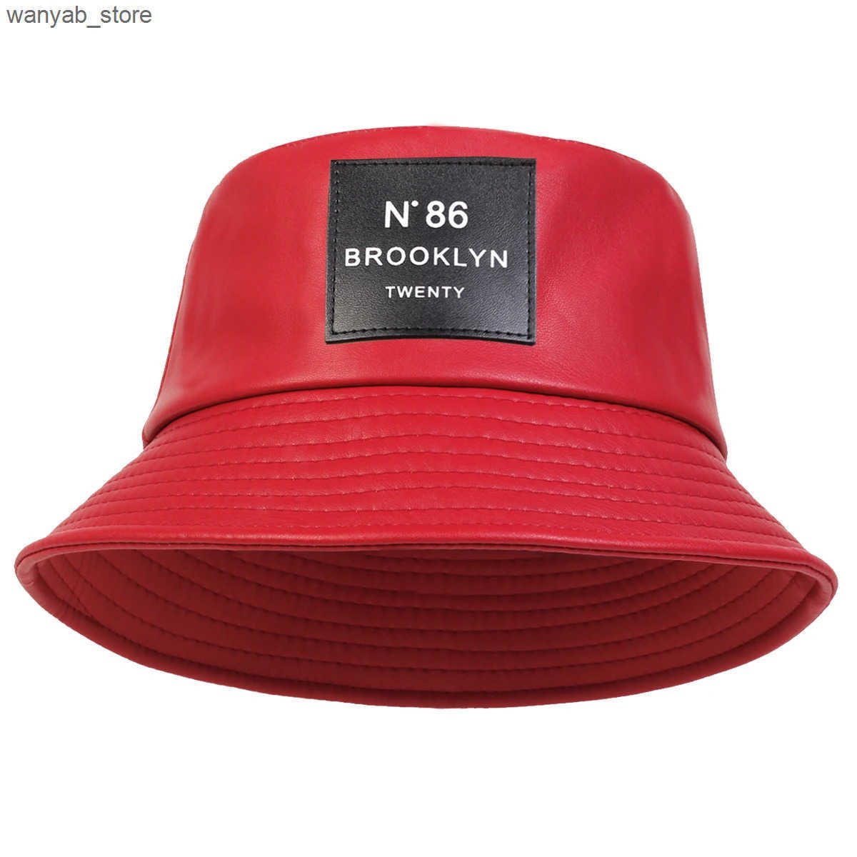 Wide Brim Hats Bucket Hats Spring summer Brooklyn panama Bucket hat outdoor travel hat fashion sun hat men and women leather Panama hat L240910