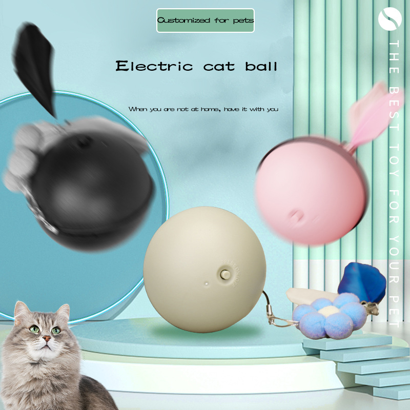 Self-Pleasure Rechargeable Electric Cat Ball - Funny Gravity Roller Toy for Indoor Playtime