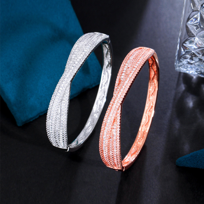 Choucong Creative Design Sparkling Luxury Jewelry 18K Rose Gold Fill Princess Cut White 5A Cubic Zircon CZ Diamond Gemstones Party Women Wedding Cross