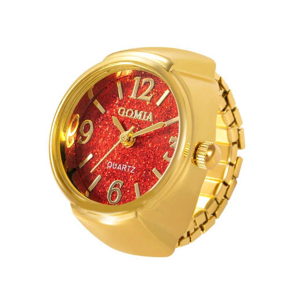 Band Rings Vintage Punk Finger Watch Mini Elastic Band Alloy Watch Couple Ring Jewelry Watch Vintage Roman Quartz Watch Ring Womens J0429